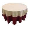 Mehroon Table Cover With Beige Overlay