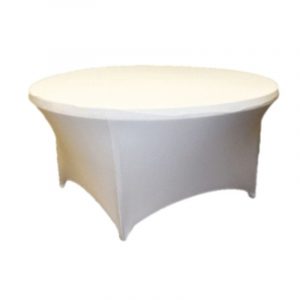White-round-table-cover